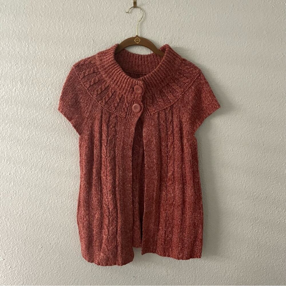 Y2K Orange Rust Cardigan Sweater Shrug